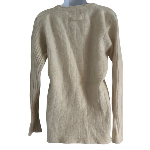 woods & gray women’s sweater size M lambwool angora blend knit cream long sleeve - Picture 4 of 11